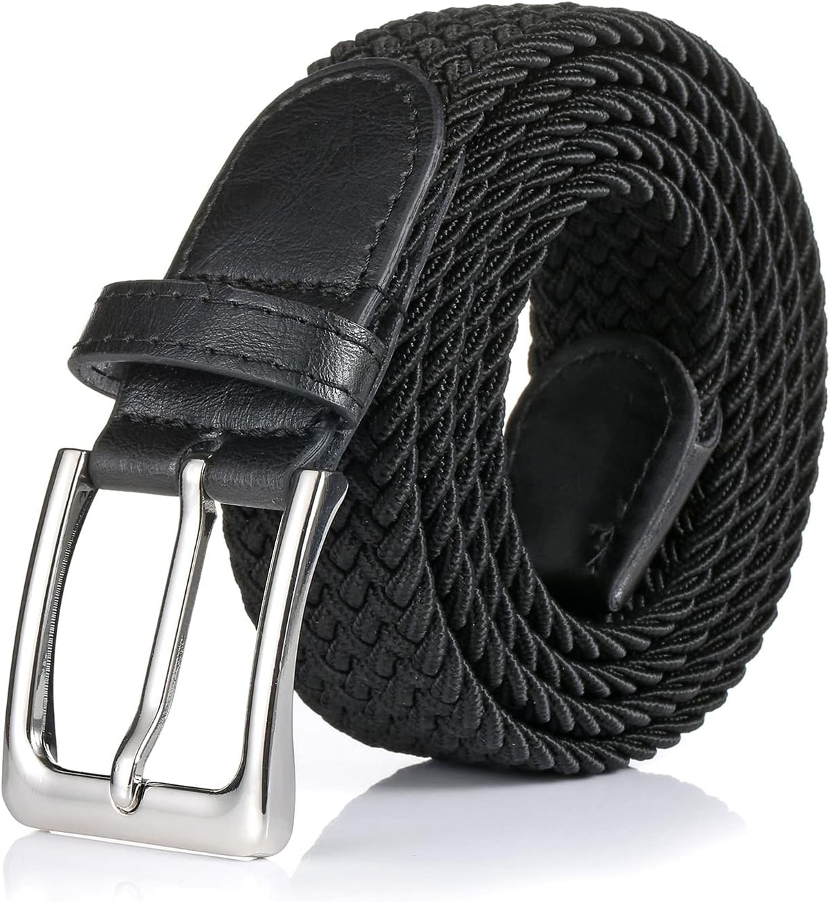 Skiennix Elastic Braided Belt - 1 3/8" Woven Stretch Belt for Golf, Casual Jeans & Shorts