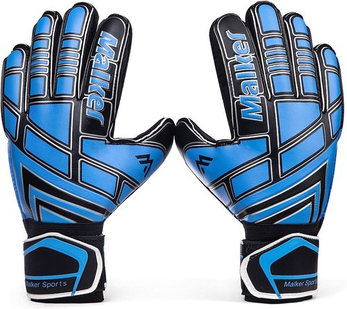 Malker Soccer Goalie Gloves - Fingersave & Double Wrist Protection | Strong Grip for Kids & Adults