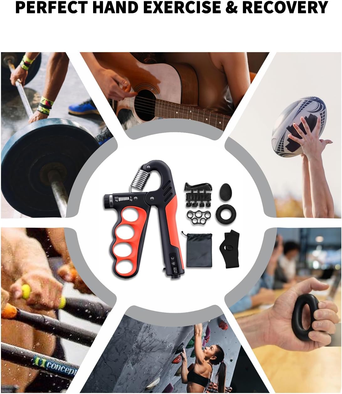 ProGrip Strength Trainer - Auto-Count Hand Strengthener Kit | Adjustable 11-220 LBS for Home Gym & Recovery