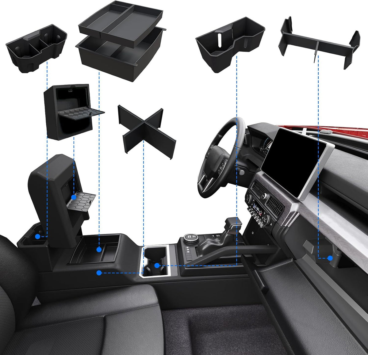 ELECFRESH Center Console Organizer for 2024-2026 Toyota Tacoma Accessories
