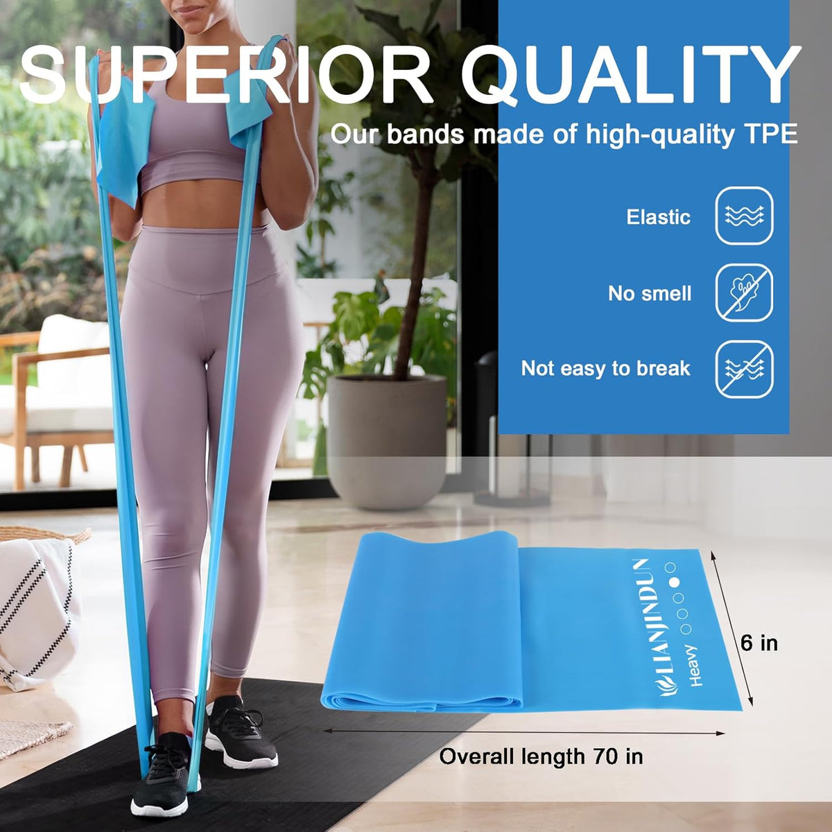 Skiennix Professional Resistance Bands - Latex-Free Elastic Workout Bands Set for Men & Women | Ideal for Yoga & Pilates