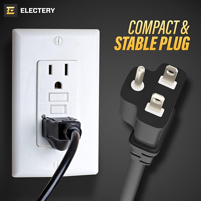 Extension Cord Outdoor Multiple Plugs - 20 Ft Black Extension Outdoor Power Strip, 16/3 SJTW Waterproof Power Cable Indoor/Outdoor Multi Plug Outlet, ETL Listed