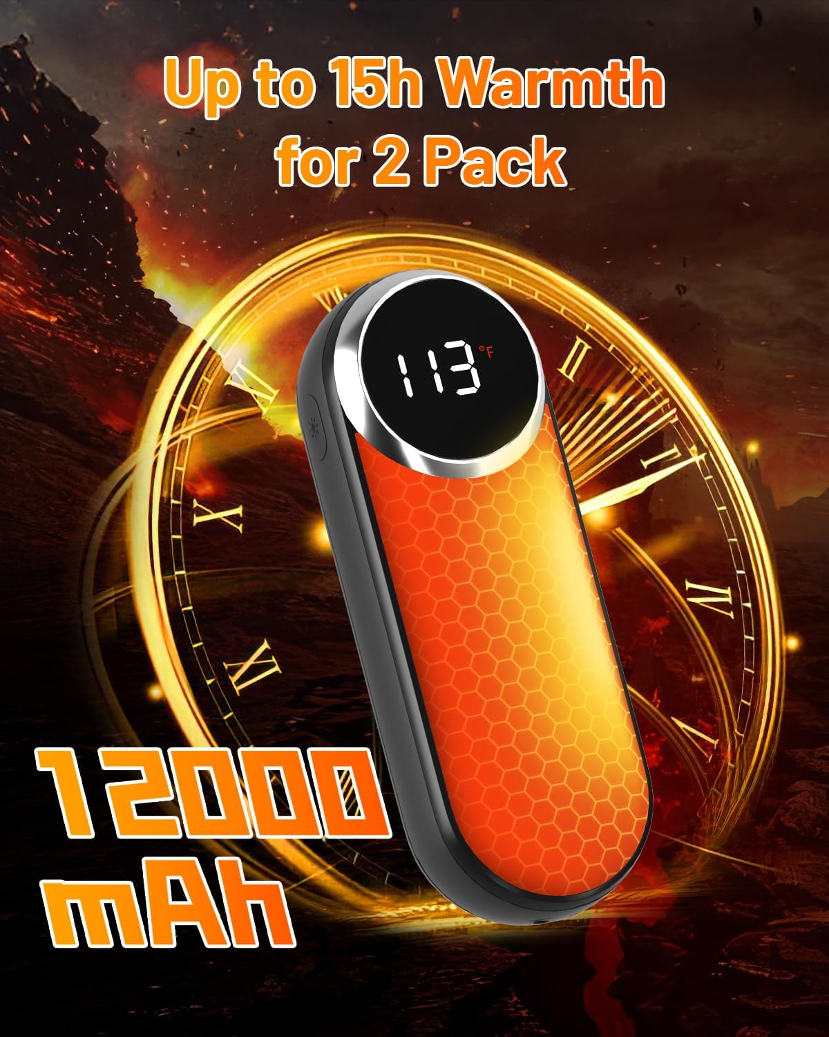 Rechargeable Hand Warmers 2 Pack - Magnetic AI Electric Hot Hands with 15-Hour Battery Life | 3 Heat Settings for Outdoor Use