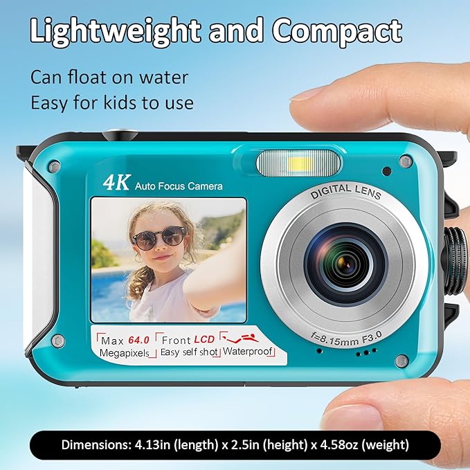 4K Underwater Camera 16FT Waterproof Camera