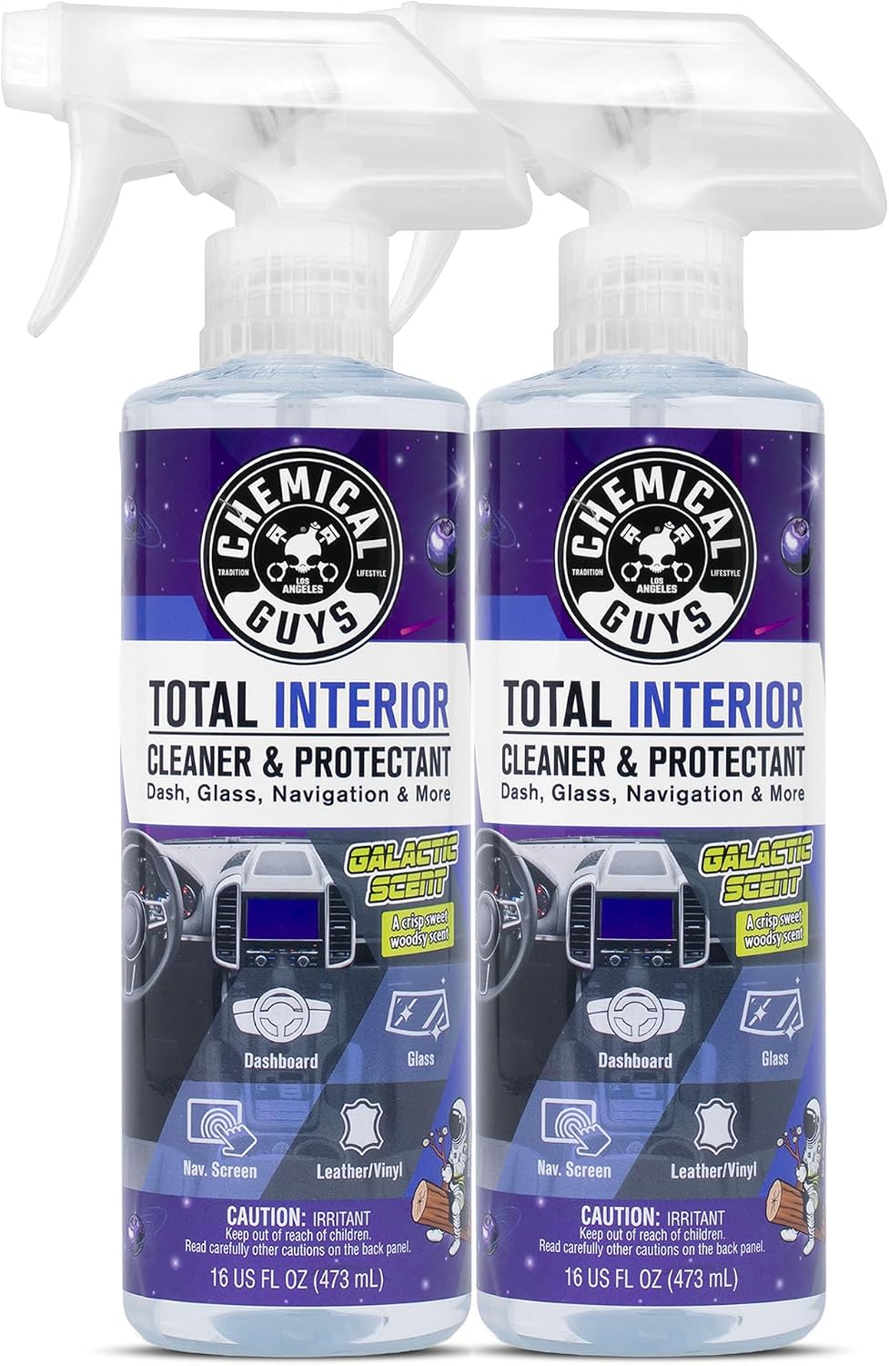 Chemical Guys Total Interior Cleaner & Protectant - 32 oz Galactic Scent All-in-One Car Interior Cleaner for Dash, Seats, Carpet, Glass, Vinyl, Leather, and Plastic - Cleans & Protects Every Surface