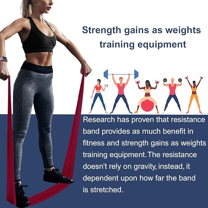 Resistance Bands,Professional Long Non-Latex Elastic Stretch Bands,Exercise Bands for Physical Therapy, Yoga, Pilates, Rehab, at-Home or The Gym Workouts, Strength Training