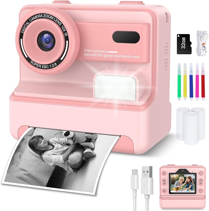 Kids Camera Instant Print, Christmas Birthday Gifts