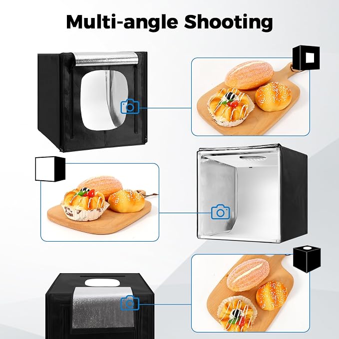 Photo Light Box, Portable 12/16/20/24/32 Inch Photo Studio Light Box, Shooting