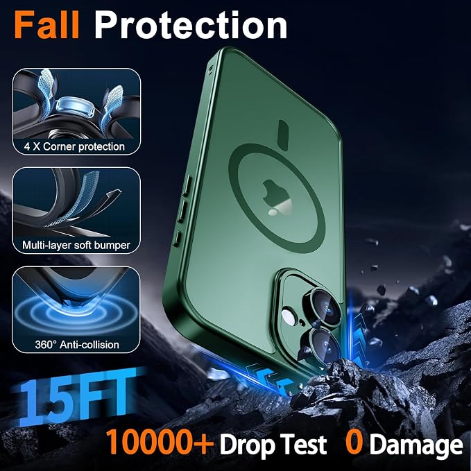 for iPhone 16 Case with Privacy Screen Protector and Camera Protection