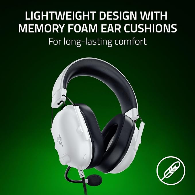 Razer BlackShark V2 X Wired Xbox Gaming Headset, White | 50mm Drivers, Cardioid Mic, Lightweight, Comfortable Noise Isolating Earcups, For Xbox Series X, Series S, PS5, PC, Switch