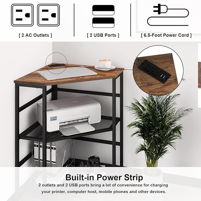 VEDECASA Corner Printer Stand Table