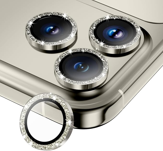 for iPhone 15 Pro/15 Pro Max Camera Lens Protector, Tempered Glass Screen