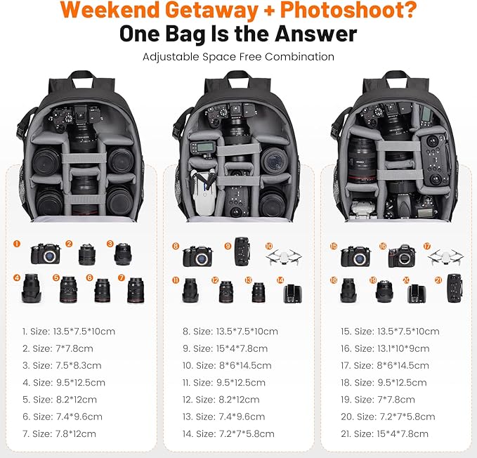 Cwatcun Camera Backpack Bag Professional