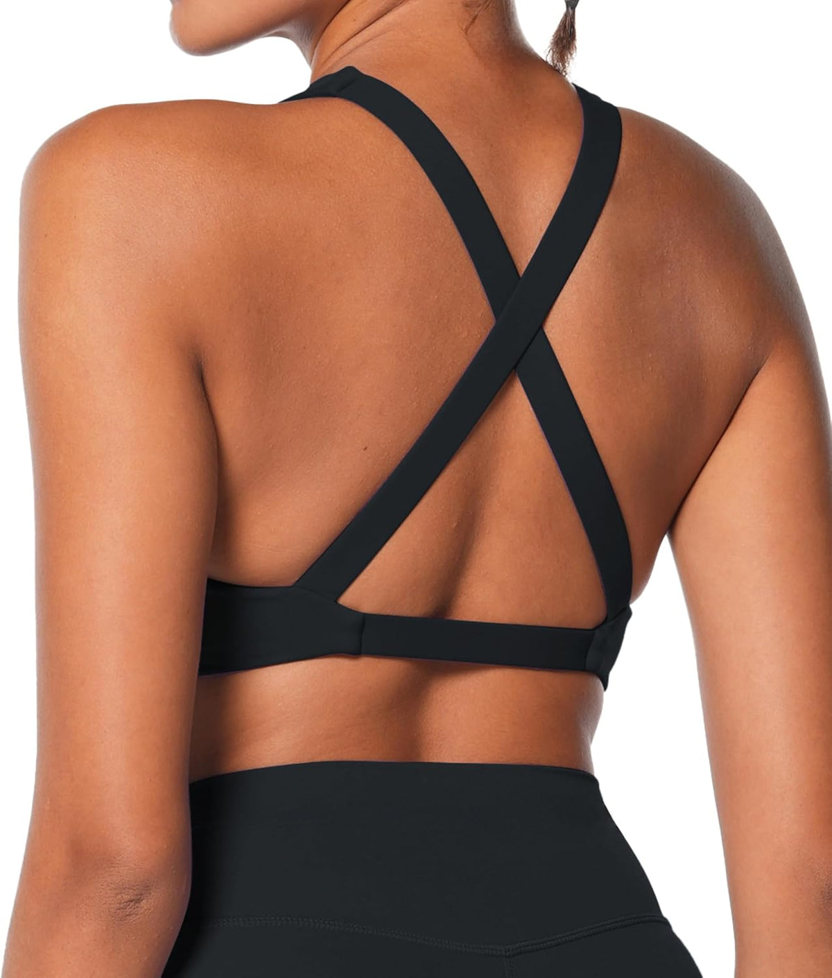 Sunzel Women's Sports Bra - Criss Cross Back Yoga Crop Top with Removable Pads | Wirefree Padded Design