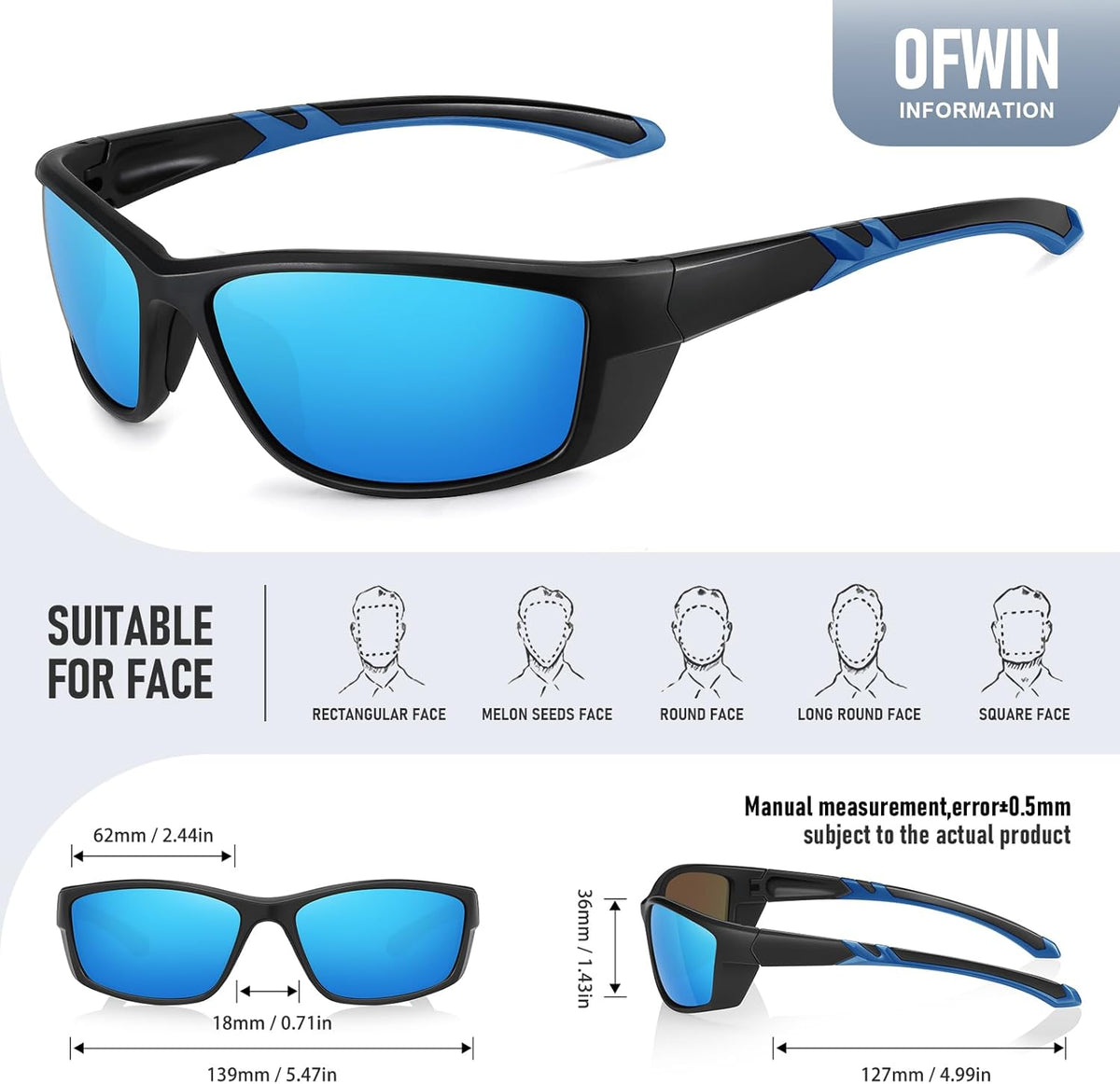 Skiennix Sports Polarized Sunglasses - UV Protection for Driving, Running, Cycling & Fishing