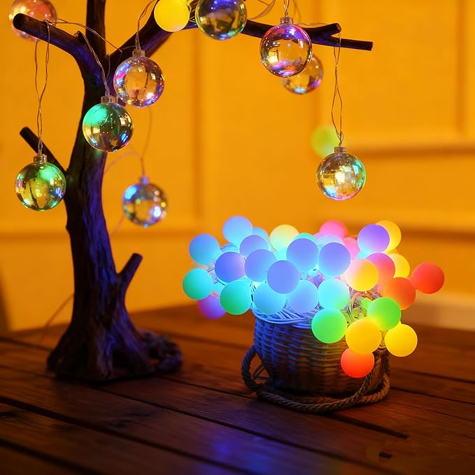100LED Connectable String Lights Indoor Outdoor for Bedroom, 33ft Multicolor Fairy Lights with Remote & Timer, Plug in 8 Modes Waterproof Globe Hanging Twinkle Light for Room Classroom Wedding Decor