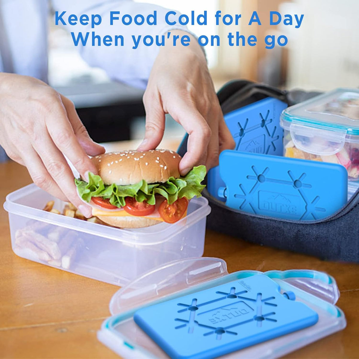 OUTXE Ice Packs - Reusable Ultra-Thin Freezer Packs for Lunch Boxes | Keep Food Fresh & Cold