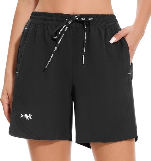 BASSDASH Women's Fishing Shorts - 5” Quick Dry, Water Resistant, UPF 50+ | Ideal for Hiking & Outdoor Activities