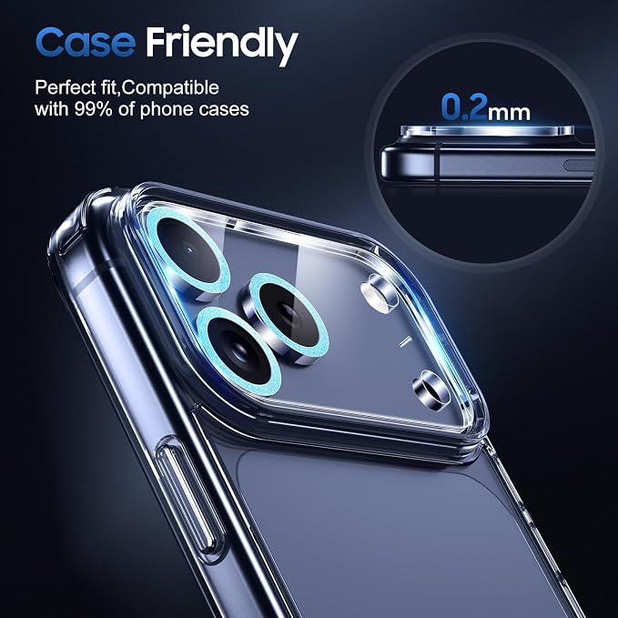 UniqueMe Compatible for 3 Pack iPhone 17 Pro Max Camera Lens Protector