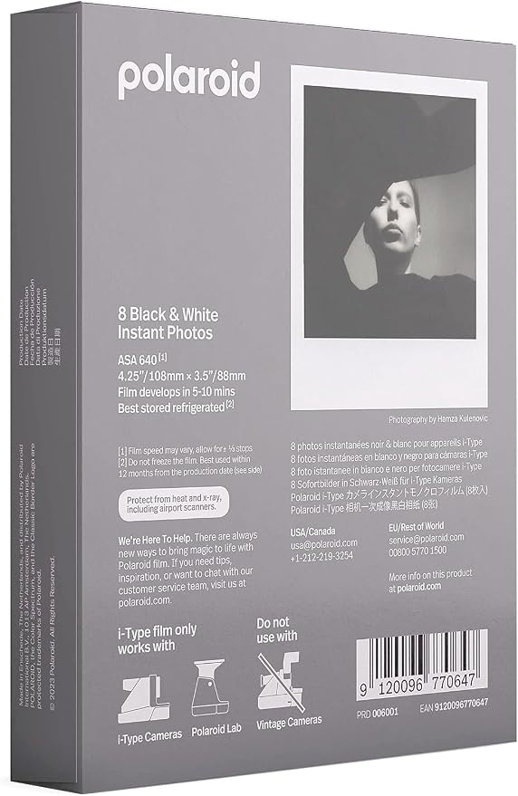 Polaroids Black & White Instant Film, 2 Pack, 16 Photos, B&W Film Works