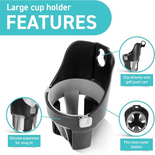 Clicgear Golf Push Cart Cup Holder - Large Size Accessory for Clicgear, Sun Mountain & Bagboy