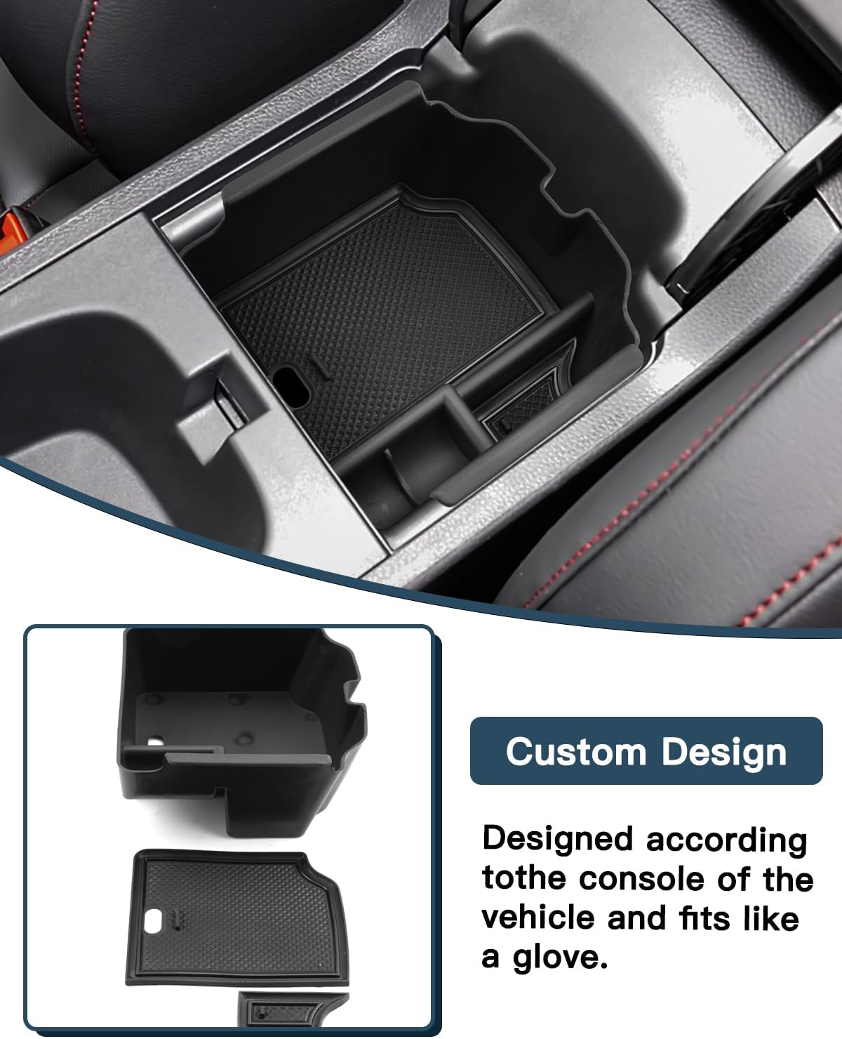 Ruiya 2022-2026 Civic Si Center Console Organizer for 2026 Honda Civic Si Accessories ABS Armrest Console Glover Tray Compatible with 2022 2023 2024 2025 2026 Honda Civic Si & Civic Type-R