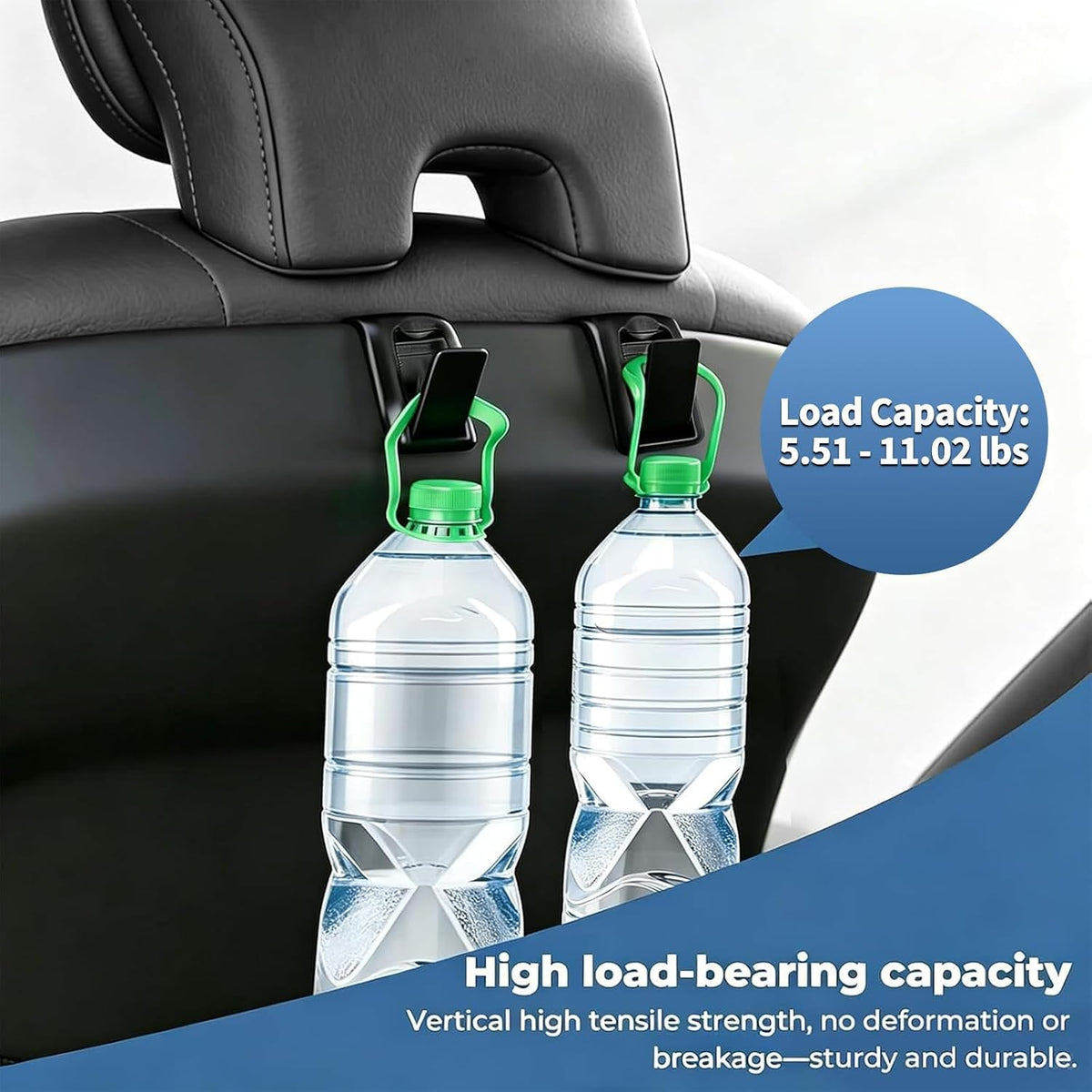 2 Packs Upgraded Foldable Car Seat Headrest Hidden Hooks for Volvo