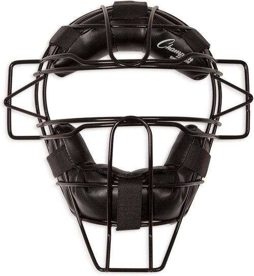 Champion Sports Pro Baseball Mask - Extra Protection for Umpires & Catchers - Adjustable Harness, Black