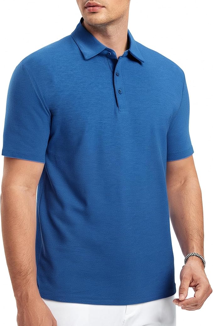 Alex Vando Mens Golf Shirt Moisture Wicking Quick-Dry Short Sleeve Casual Polo Shirts for Men