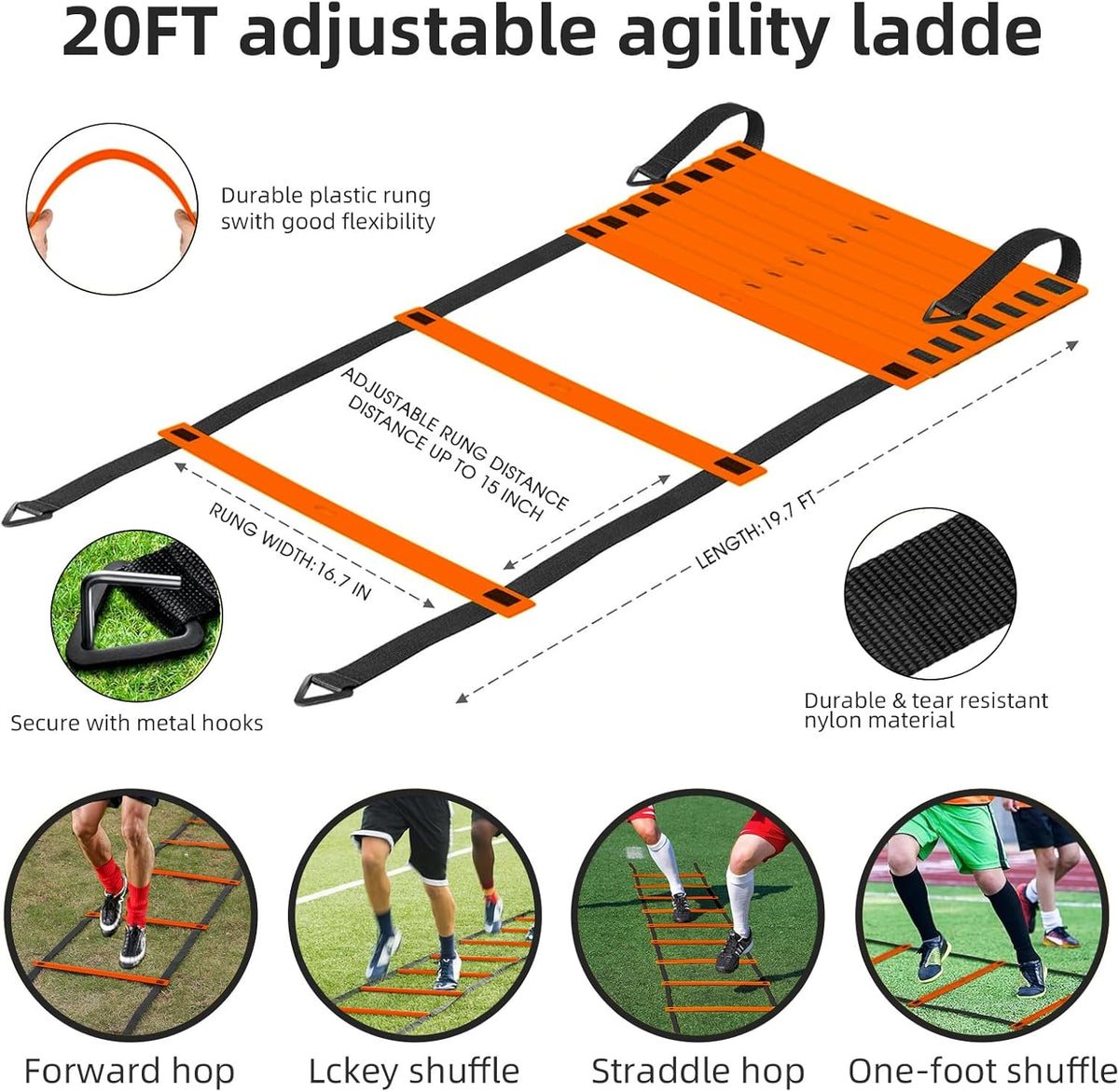 Skiennix Soccer Goal - 6x4ft Portable Pop-Up Soccer Net Set with Ball, Ladder & Cones for Backyard Training