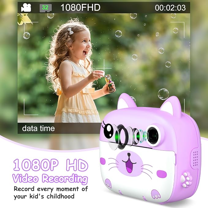 Kids Camera Instant Print, 3.0" HD Screen Kids Instant Cameras, Christmas