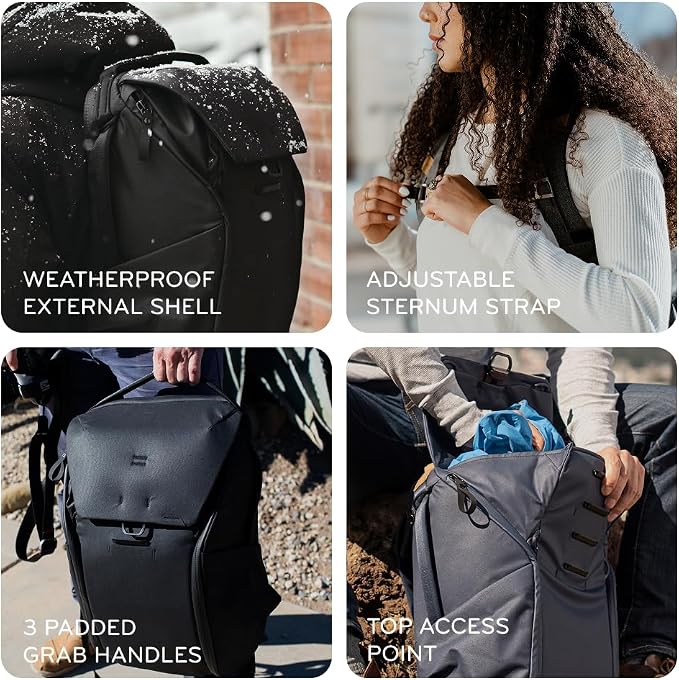 Peak Design Everyday Backpack 30L, MagLatch Top, Dual Side Access, FlexFold