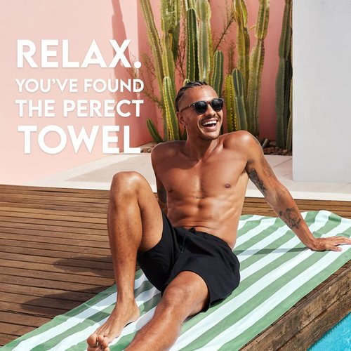 Dock & Bay Beach Towel - Quick Dry & Sand Free | Compact & Lightweight - 100% Recycled - Large Cayman Khaki