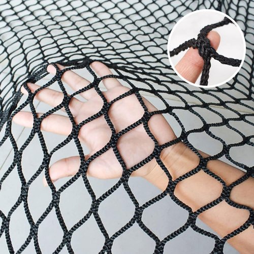 KACQIHTU Safety Net - Knotless Polyester Baseball & Softball Backstop Net for Kids & Pets | Black