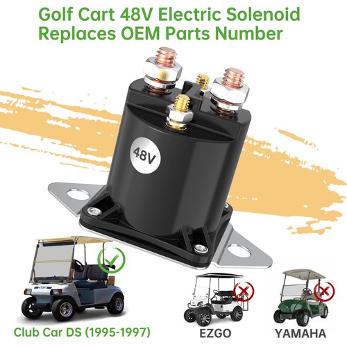 10L0L 48V Electric Golf Cart Solenoid Fit for Club Car DS (1995-1997) 101807001 1118, 48 Volt 4 Terminal Electric Solenoid Replacement
