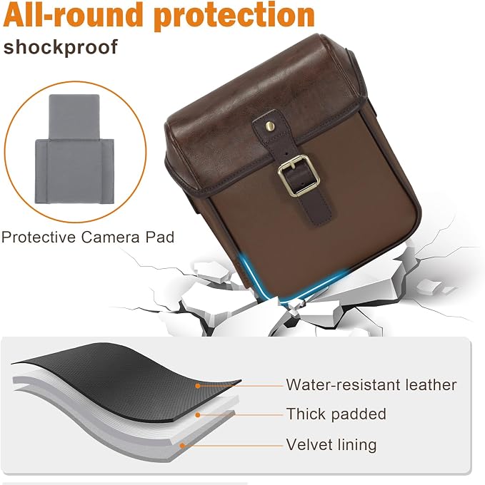Cwatcun Camera Sling Bag PU Leather