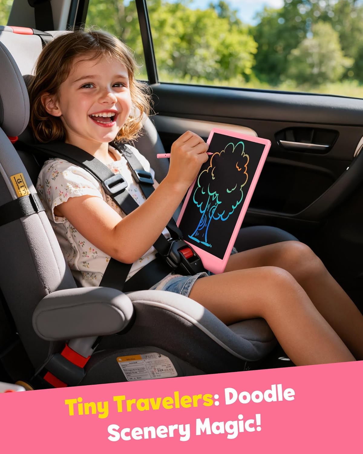 TEKFUN LCD Writing Tablet - 10-Inch Mess-Free Doodle Board for Kids | Perfect Easter Gift (Pink)