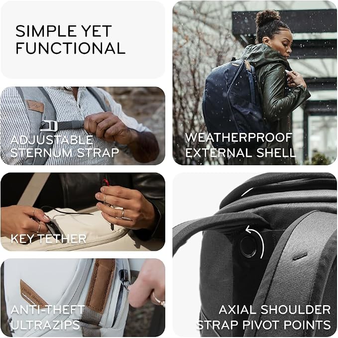 Peak Design Everyday Backpack Zip 15L, 270-Degree Zip, Dual Side Pockets