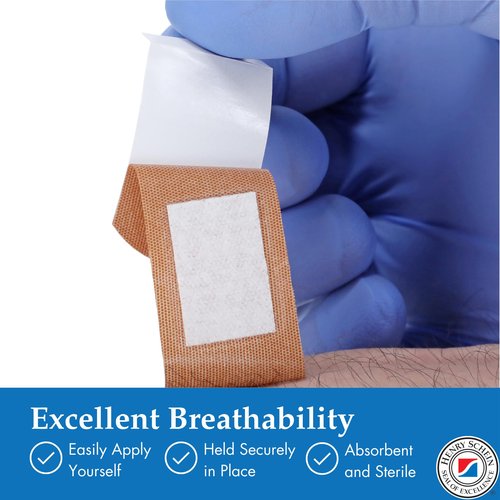 Henry Schein Sterile Adhesive Fabric Bandages, 1" x 3" – Box of 400 Flexible, Breathable Strips – Soft, Stretchable Wound Covers for First Aid, Medical Use, Clinics & Emergency Kits