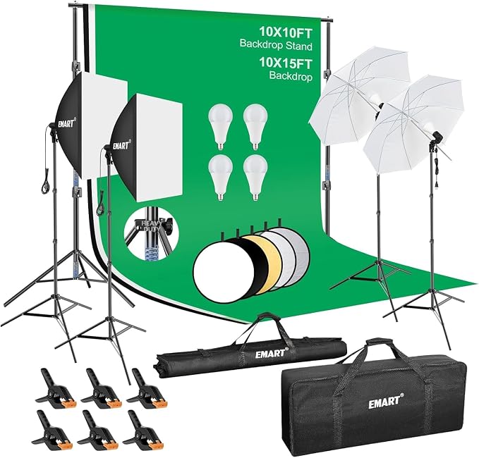 EMART 10 x 10 ft Heavy Duty Backdrop Support System, Professional Photography