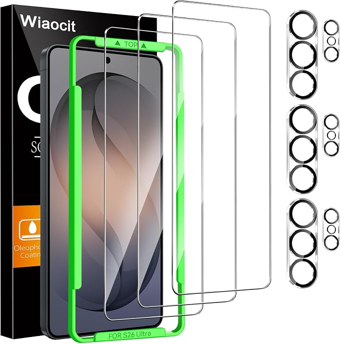 Wiaocit 3 Pack Tempered Glass Screen Protector