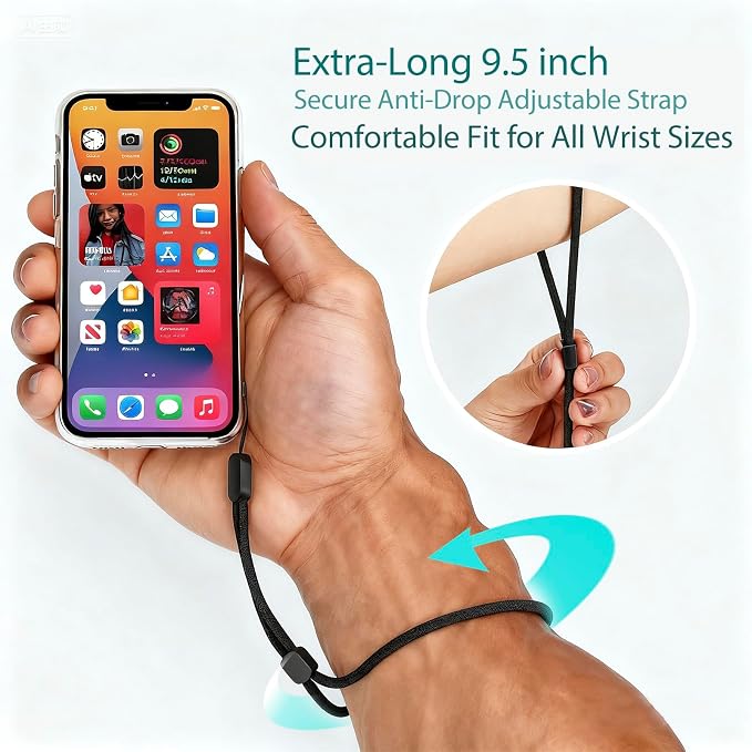 Hukado Hand Wrist Strap Lanyard, 6 Pack 9.5inch Adjustable Nylon Wristlet