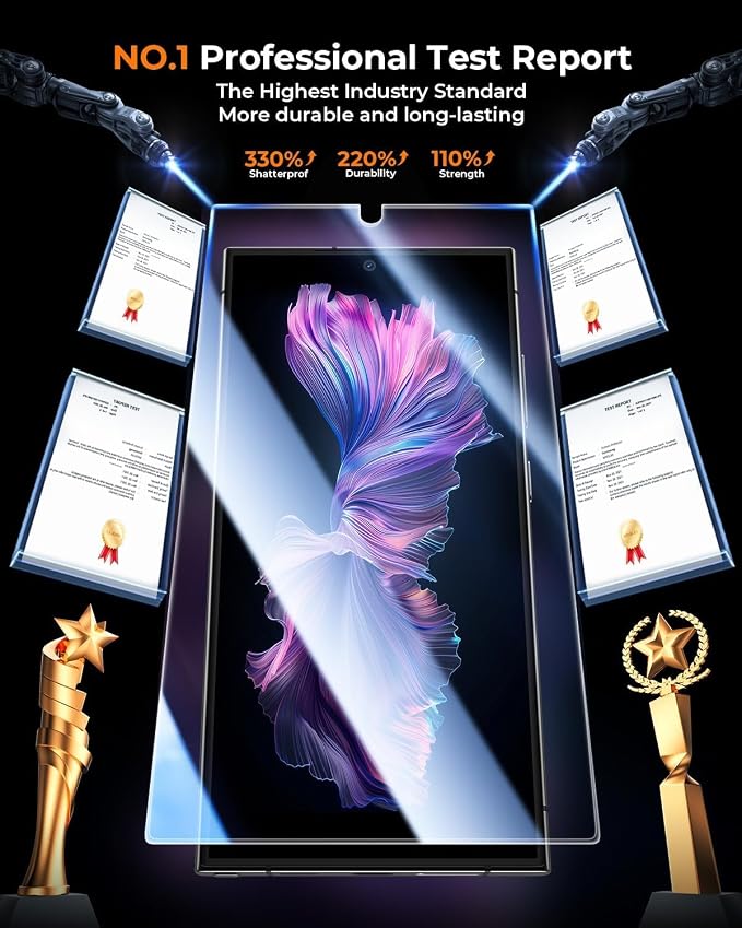 MRGLAS 2+2 Packs for Samsung Galaxy S24 Ultra Screen Protector 6.8''