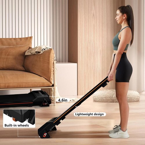 GOYOUTH 2 in 1 Under Desk Electric Treadmill - Motorized Walking & Jogging Machine with Remote Control & LED Display for Home/Office Use