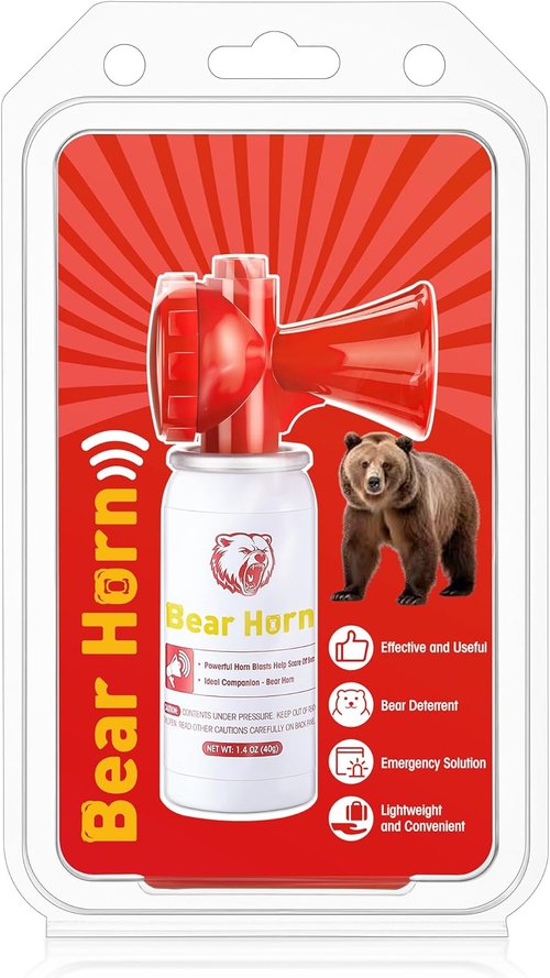 Bear Horn - 120dB Loud Air Horn for Hiking Safety | Scares Bears & Wild Animals Up to 1/2 Mile