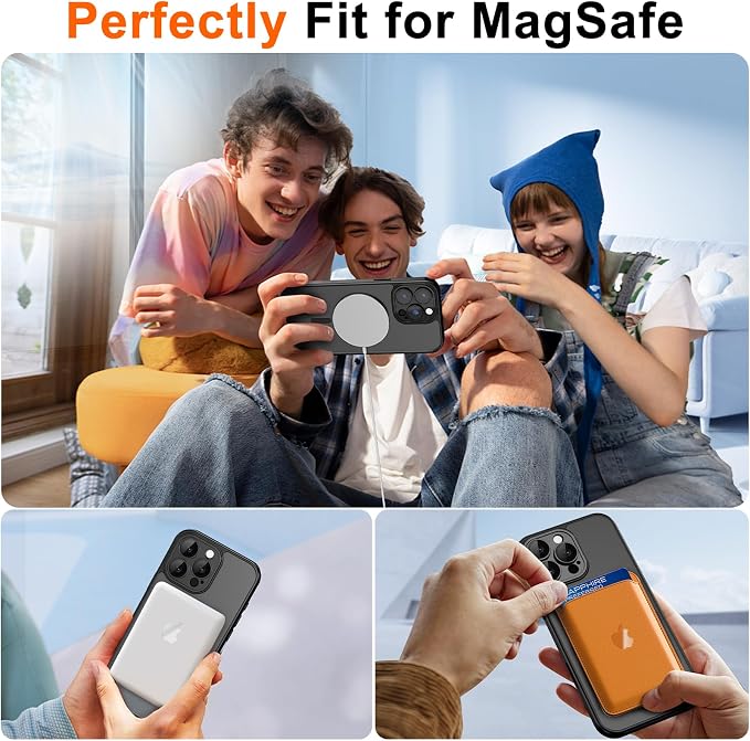 for iPhone 15 Pro Case with Privacy Screen Protector and Camera Protection