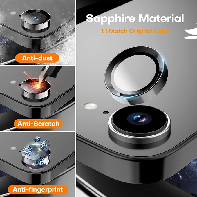 for iPhone 16e/iPhone 17e Camera Lens Protector, Tempered Glass Screen