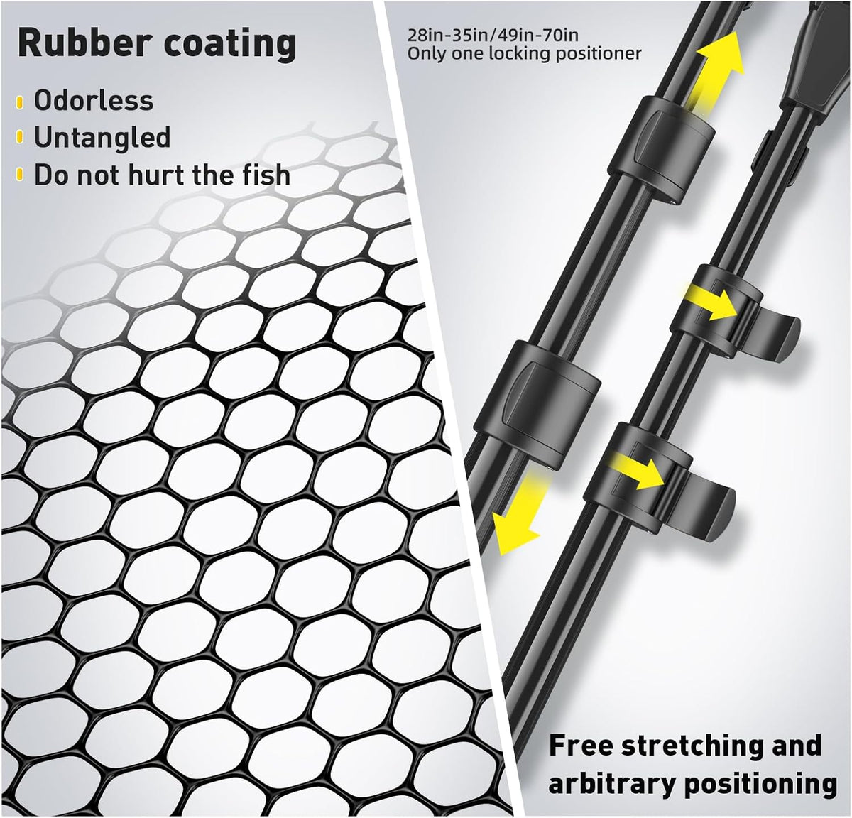 Skiennix Fishing Net - Telescoping Handle & Collapsible Design - Quick Unfolding for Easy Use