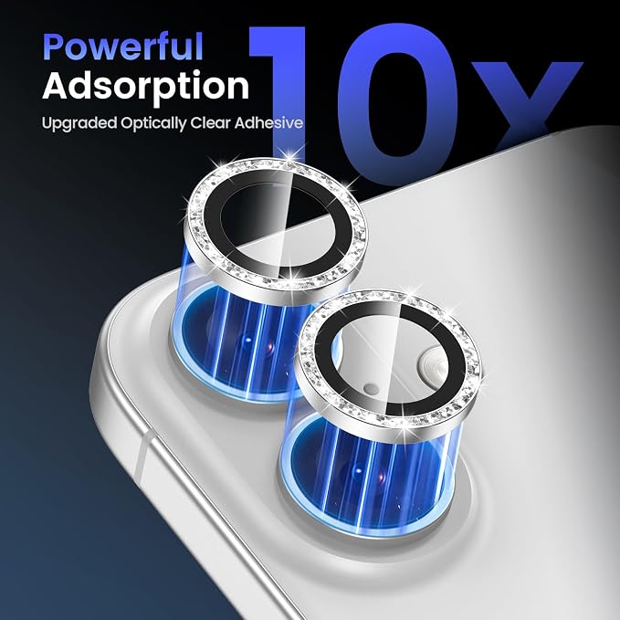 Tensea for iPhone 16 / iPhone 16 Plus Camera Lens Protector, 9H Tempered Glass