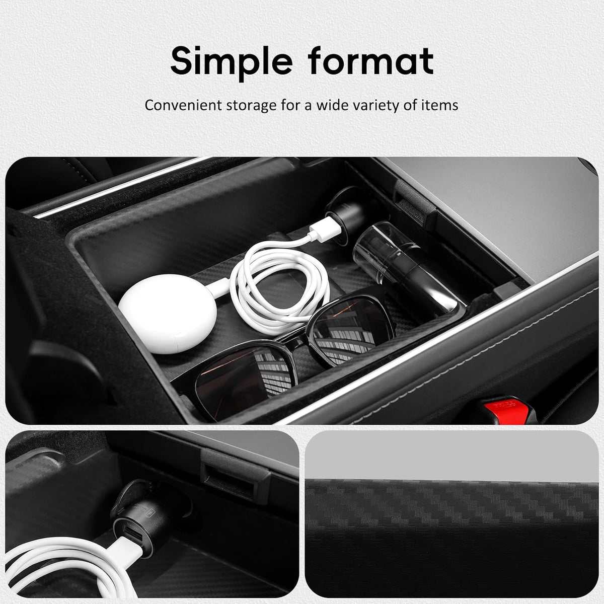 6PCS Center Console Organizer for Tesla Model Y 2021-24, Model 3 2021-23